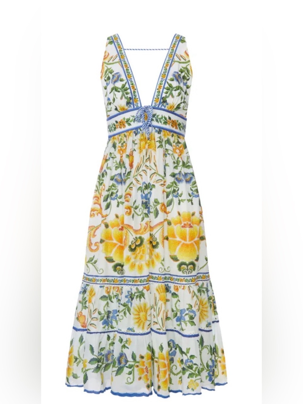 FARM RIO floral-tapestry V-neck midi dress - Picture 2 of 5